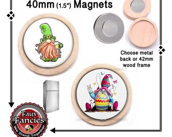 GNOME EASTER BuNNY Handmade GLASS Cabochon Magnet, Gnome Bunny, St. Pats Gnome Gnome for Easter, #GnomeMagnet, #EasterMagnet, #EasterBunny