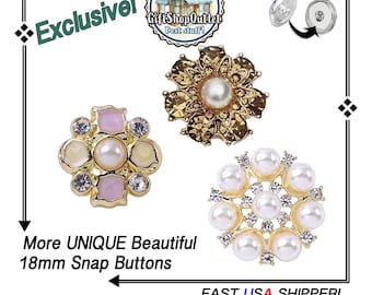 EXCLUSIVE! More ELEGANCE with PEARLS and RHiNESTONES Snap Buttons, Gorgeous RHiNESTONE Snap Charms, Pearl Charms, #SnapJewelry, Gift for her