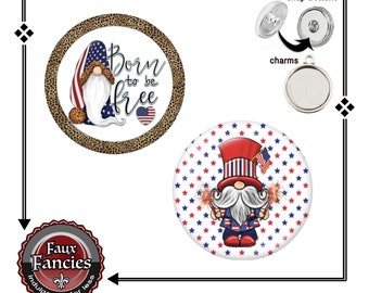 USA Snap Buttons, America Cabochon Charm, July 4 Snap Charms, Americana Snap Button, 4th of July Cabochon Charm, Snap Snap, #EasterCharm
