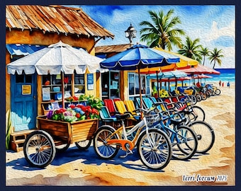 BEACH VACATION Custom Canvas Art, BEACH Art, Multi Size Canvas Art for home or office, Custom Art for gifts, Unique Canvas Art, Handmade Art