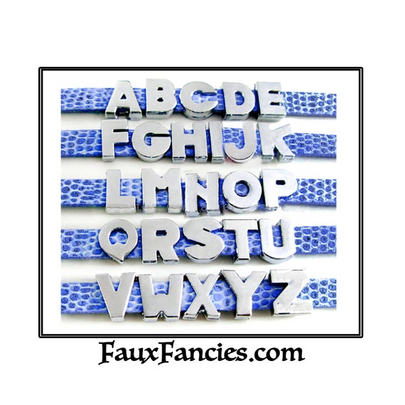 8mm Silver Slide Letters, MULTIPLE DISCOUNTS, Initial Charms, Slider Alphabet Charms, Slider Letters, Letter Charms, #SlideLetters, Initials
