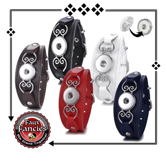 Leather Snap Button Bracelet, CLOSEOUT, Ginger Snap Bracelet, Noosa, Gift for her, Snap Jewelry, Interchangeable Snap Buttons, Jewelry gift