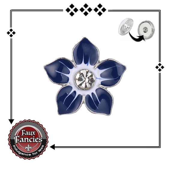 SALE Snap Button, GORGEOUS Large FLOWER Snap Charm, Ginger Snaps, Snap Jewelry, #BraceletCharm, #SnapCharm, #RhinestoneSnap, #SnapButton