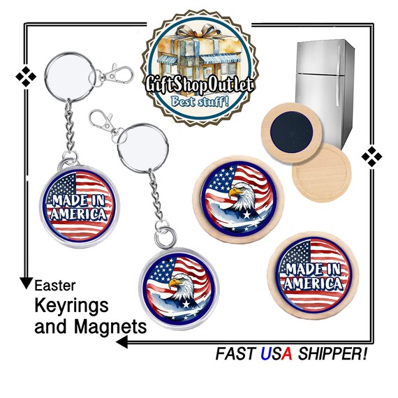 EAGLE Handmade Keyring, AMERICA Magnet, MaDE iN AMERiCA, #USAKeyring, #AmericanFlagKeyring, #AmericanEagle, #MadeInAmerica, July 4th Gift