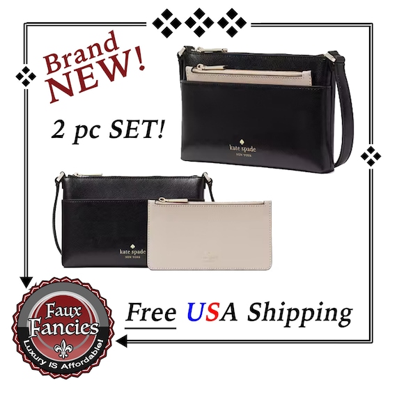 SALE! NeW! KATE SPaDE Double Compartment LEATHeR Crossbody Bag, Authentic, GORGeOUS Bag, Perfect for TRAVeL, shopping, evening, SHiP FrEE