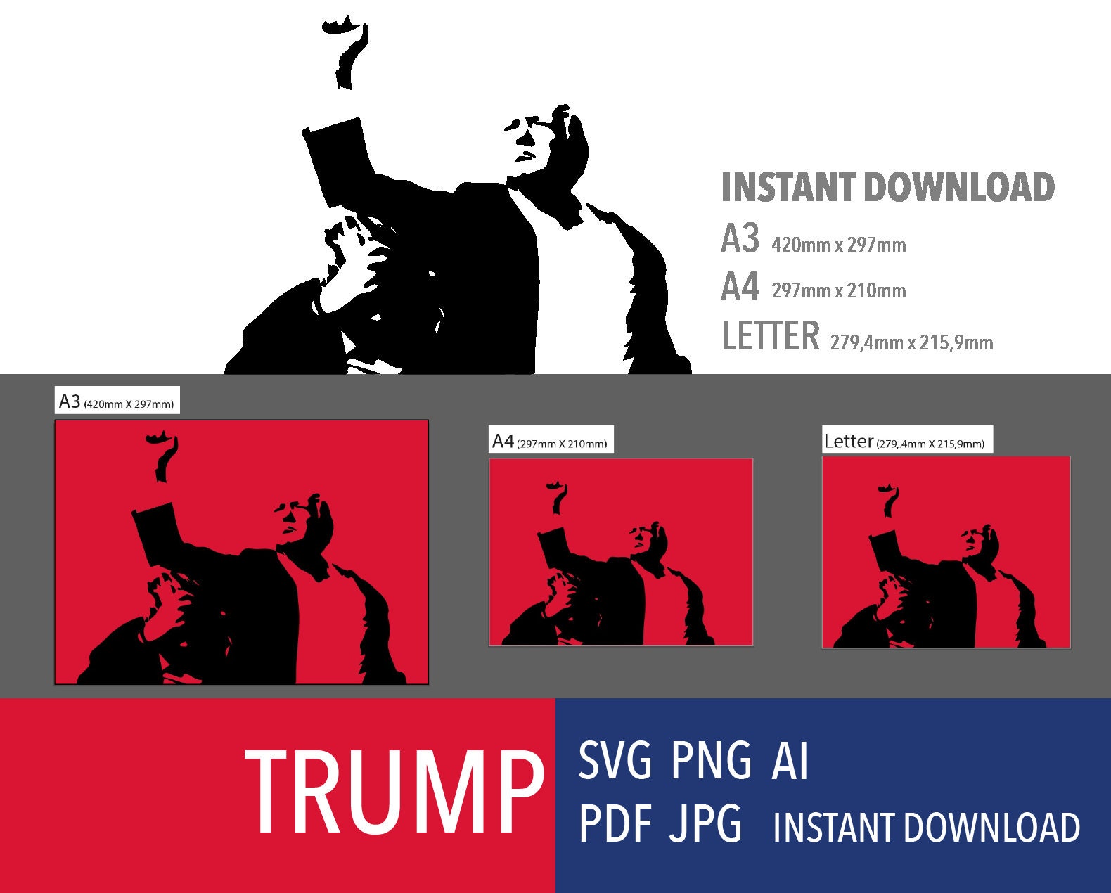 Trump Mugshot Sublimation File – PNG, SVG, PDF Digital Download - Etsy