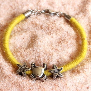 Strand ALPAKA Armband - GELB | Weihnachten, Silberperle, geflochten, ethisches Armband, Garn, uk, handgefertigt, Charms, zart, Erinnerungen, Freund