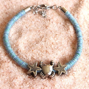 Strand ALPAKA Armband - MELANGE BLUE | Weihnachten, Silberperle, geflochten, ethisches Armband, Garn, uk, handgefertigt, Charms, zart, Erinnerungen