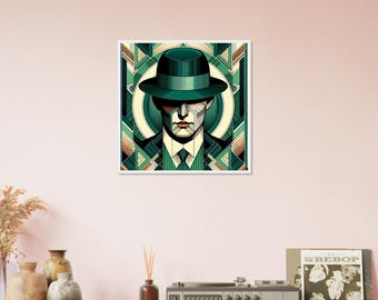 Spy Abstract Wall Art Framed Poster Retro Vintage Aesthetic Wall Decor Print Movie Lover Art Print Illustration Geometric