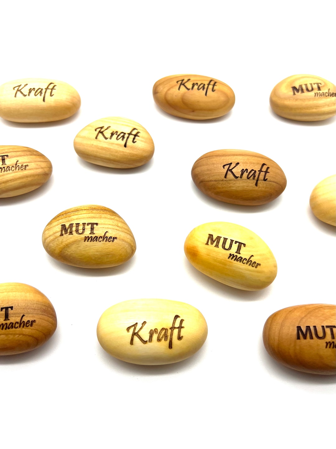 Huotflame Herz Handschmeichler Aus Buchenholz - Handgefertigter Glücksbringer Für Stressige Momente