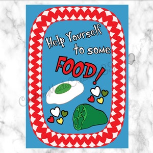 Food Sign, Party Sign, Eggs, Ham, Birthday, Baby Shower, Bridal Shower, Decorations, Whimsical Decorations, Red White Teal Aqua