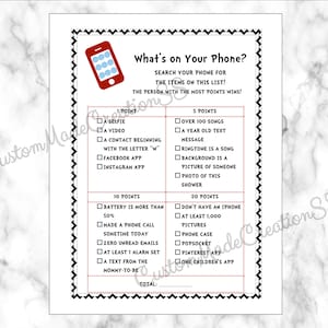Baby Shower, Bridal Shower, Birthday, Party, Phone Game, Whimsical Decorations, Red White Teal Aqua