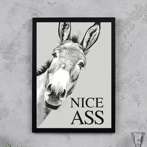 Bela bunda, burro no banheiro, decoração de banheiro, acessórios de banheiro, impressão engraçada de banheiro, arte de banheiro, arte de parede para impressão, DOWNLOAD DIGITAL