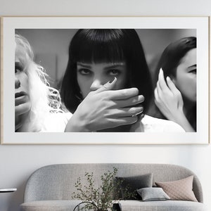 Pulp Fiction Movie Poster, Mia Wallace Toilet Scene, Printable Print Poster, Downloadable Poster, Digital Movie Art bathroom wall decor gift