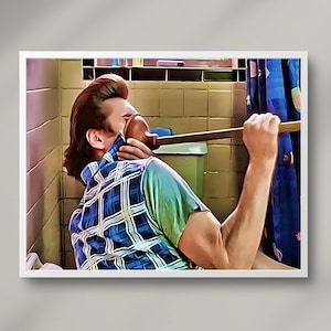 Funny Bathroom Movie Poster Amusing Bathroom Decor Film Scene Print