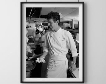 Impression d'Anthony Bourdain, affiche de cuisine de chef, décoration murale de cuisine, impression de photographie, impression de photo noir et blanc, impression de photo de qualité musée