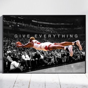 DÊ TUDO Dennis Rodman Jogador de Basquete Decoração de Parede Super Estrela Arte Inspiradora Fãs de Basquete Arte Esportiva Sala Motivação Arte de Parede
