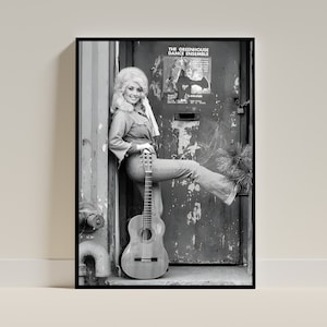 Dolly Parton Print, Dolly Parton Music Black and White Wall Art, Vintage Print, Photography Prints, Museum Quality Photo Art Print Digital