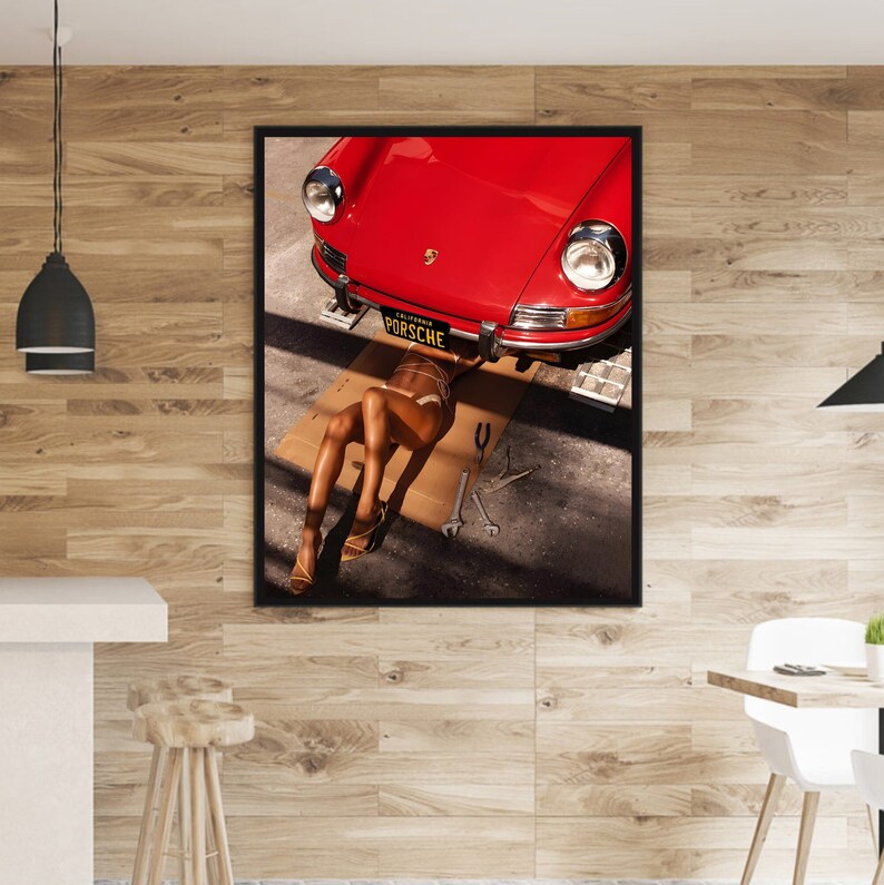 Porsche 911 Poster, Vintage Porsche Print, Retro Car Photo, Photography