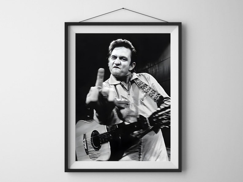 Johnny Cash Posters / Johnny Cash Black and White Wall Art, Album Cover ...