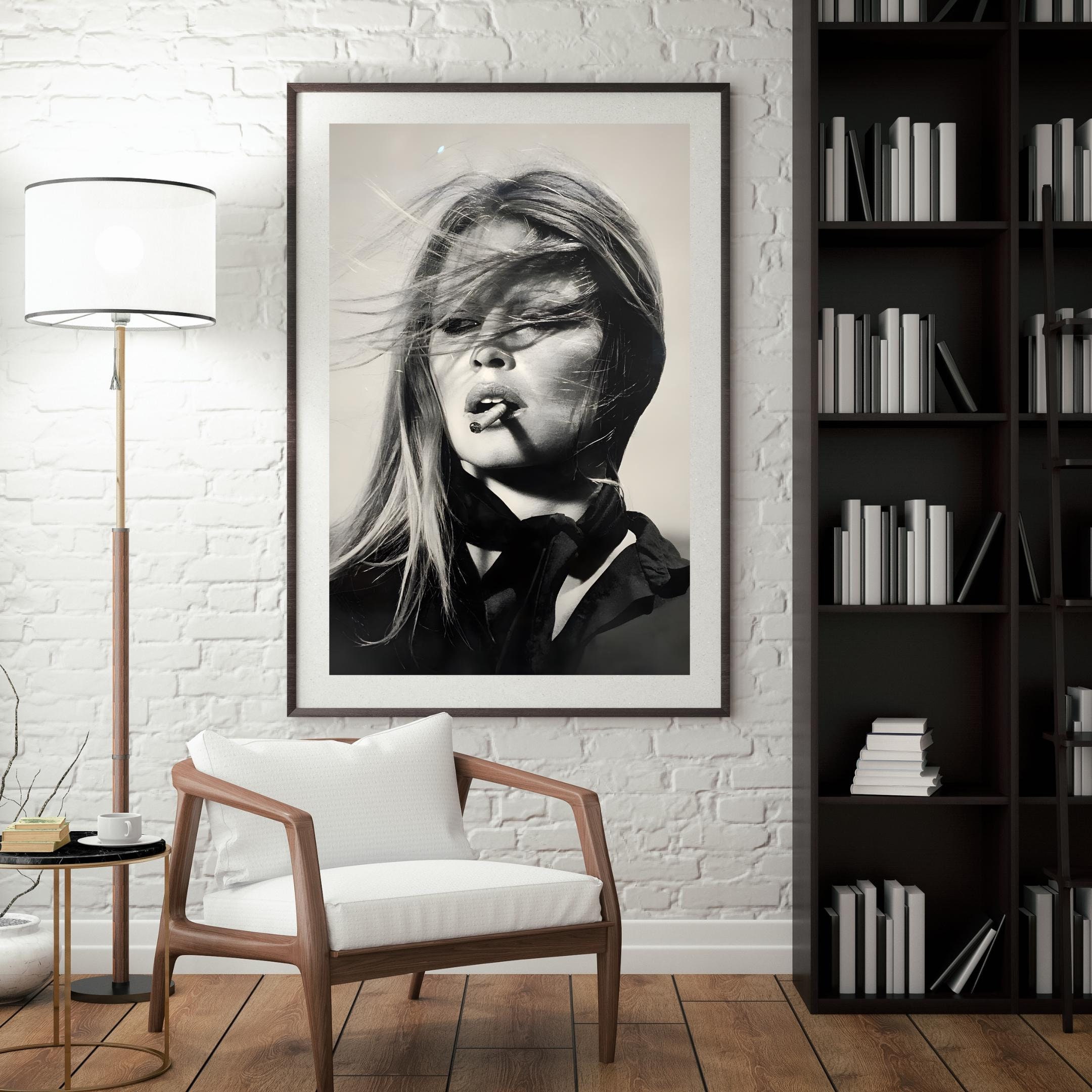Brigitte Bardot print zwart-witte muur kunst oude Hollywood print mode esthetische kunst trendy poster retro vintage foto, digitale download