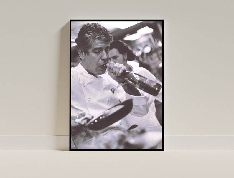 Anthony Bourdain Print, Photography Print, Chef Cooking Poster,black white wall art,chef art print,chef cooking print,chef poster,cooking poster,famous chef poster,kitchen poster,kitchen wall decor,photography prints,printable art,vintage poster