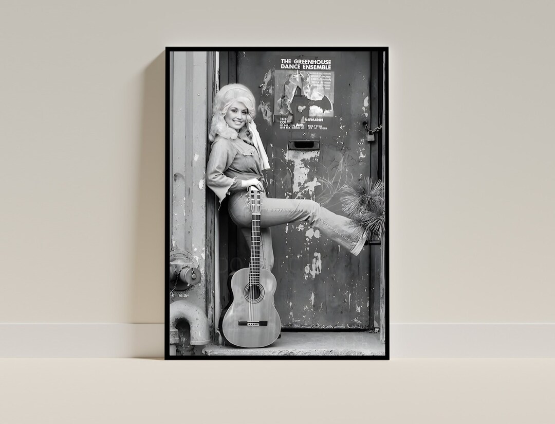 Dolly Parton Print, Dolly Parton Music Black and White Wall Art ...