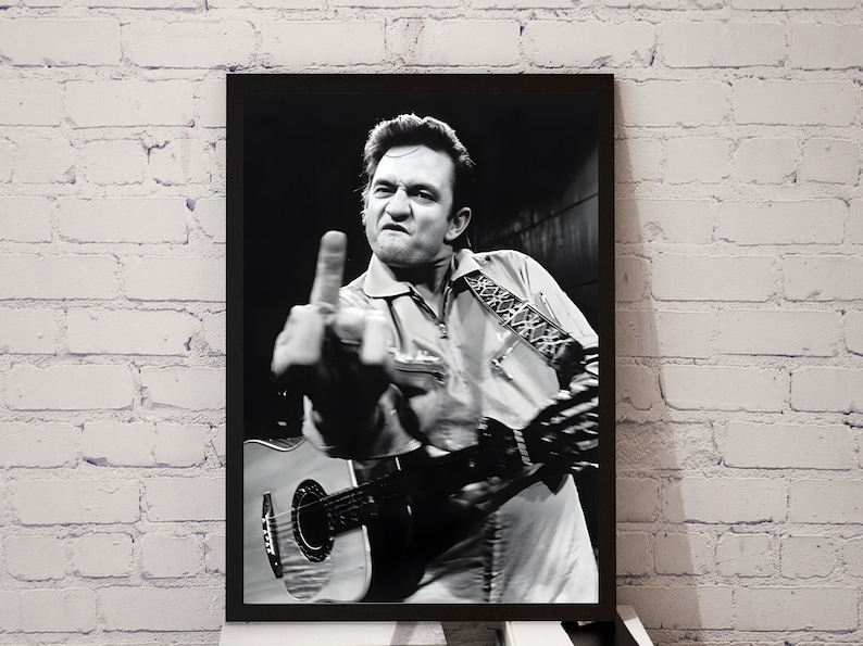Johnny Cash Posters / Johnny Cash Black and White Wall Art, Album Cover ...