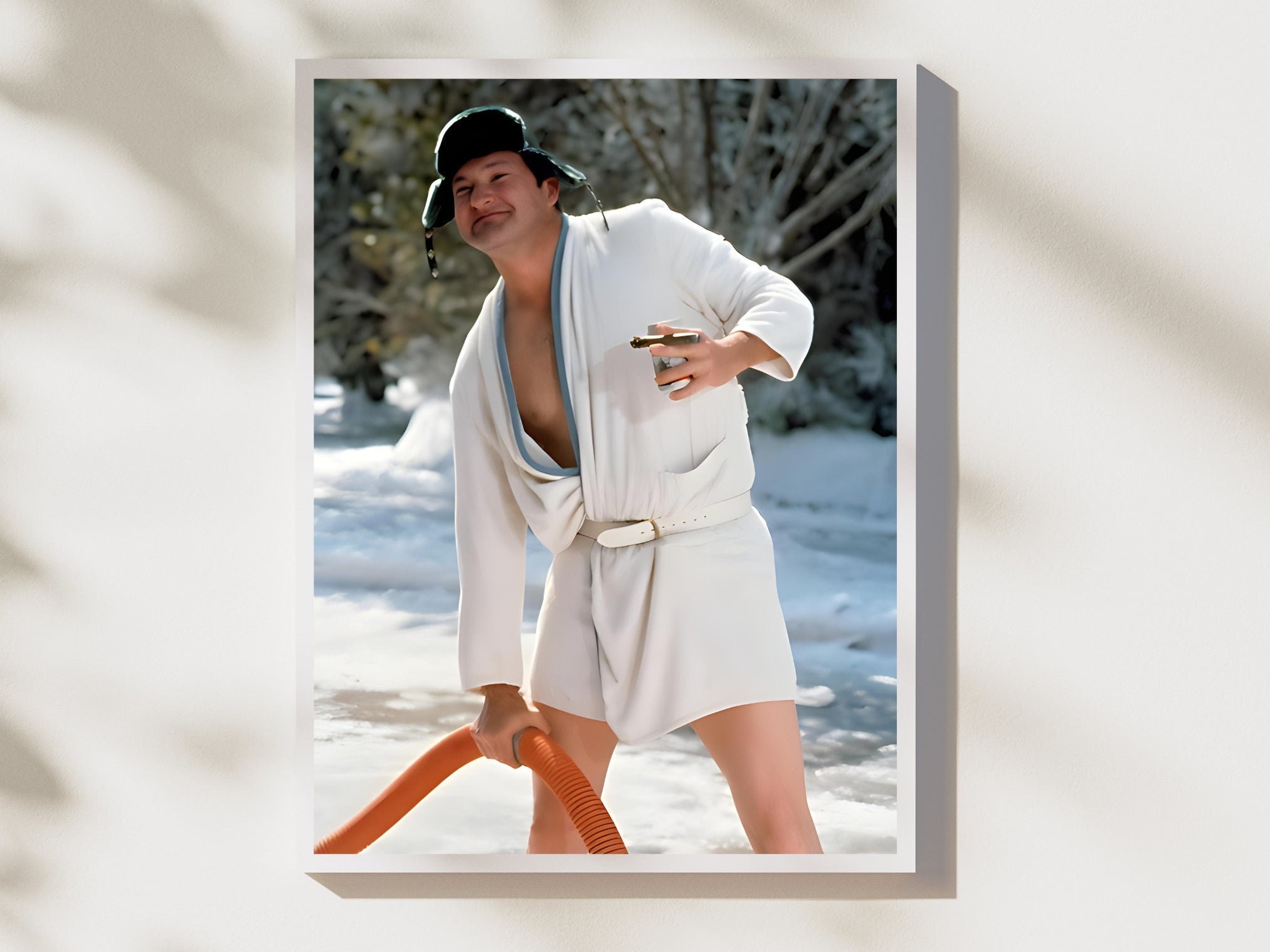 Affiche de film de vacances de Noël, impression de salle de bain drôle, affiche cousin Eddie, comédie, art mural maison drôle, décoration de Noël, affiche de film drôle