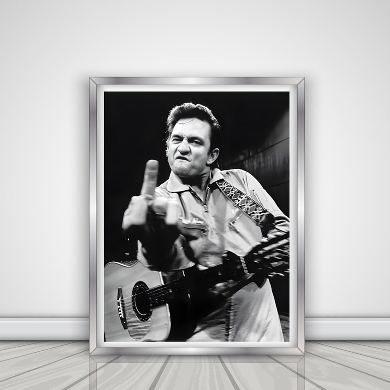 Johnny Cash Posters / Johnny Cash Black and White Wall Art, Album Cover ...