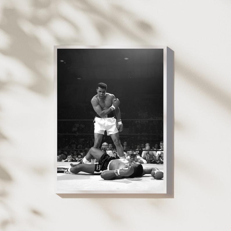 Muhammad Ali Poster, Muhammad Ali Print Wall Art, Black&amp;white Sport ...