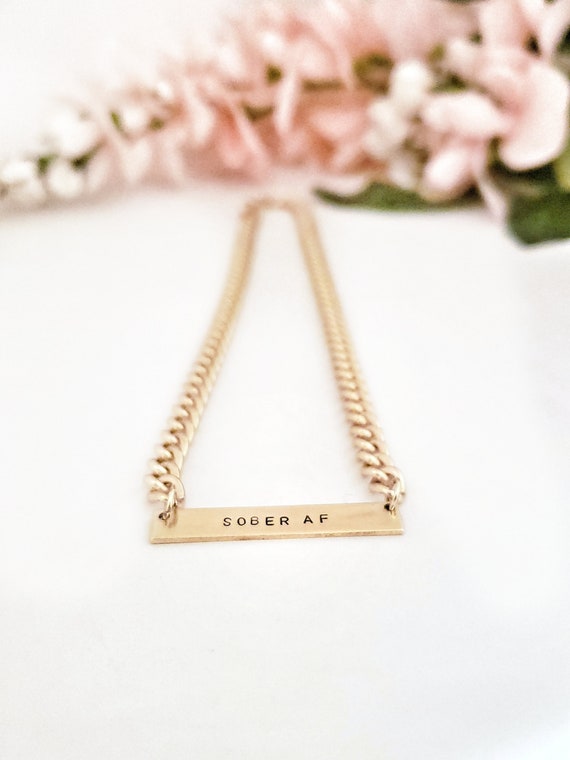 Chunky Sober AF gold chain necklace