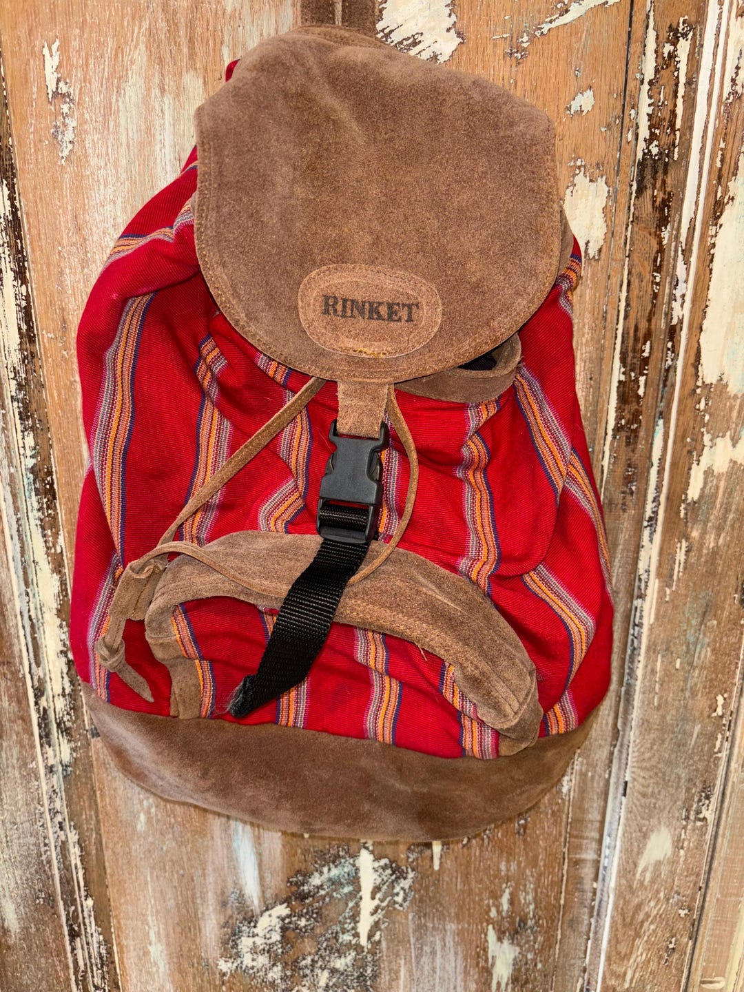 Vintage Rinket Boho Leather and Material Backpack - Etsy