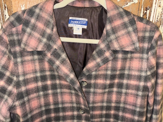Pendleton Wool Button Down Jacket Pink and Gray P… - image 1