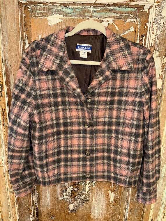 Pendleton Wool Button Down Jacket Pink and Gray P… - image 4