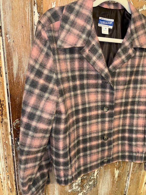 Pendleton Wool Button Down Jacket Pink and Gray P… - image 6