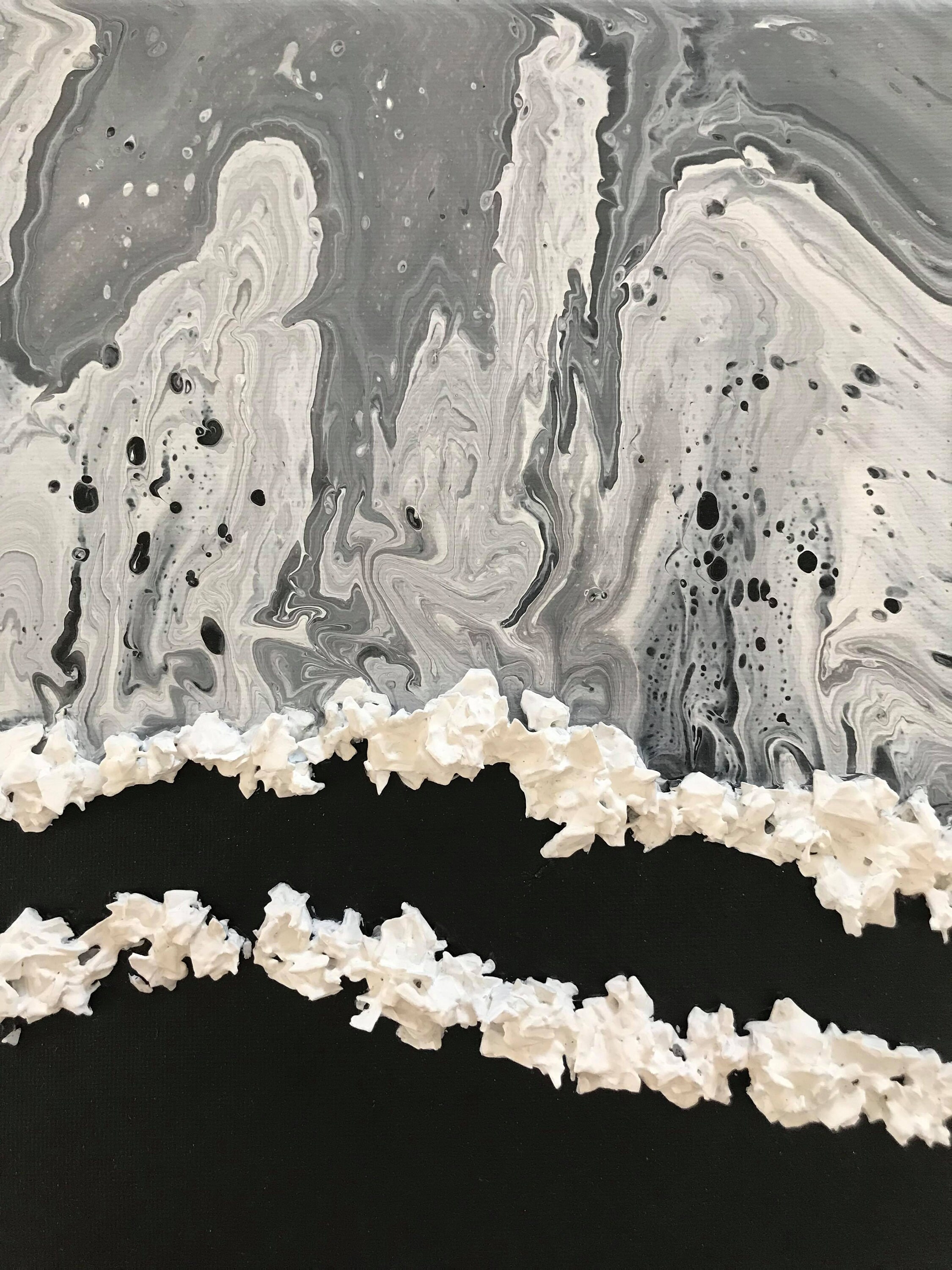 Black and White Abstract Painting Pouring Art Fluid Art - Etsy