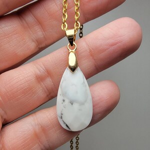 Faceted Howlite Teardrop