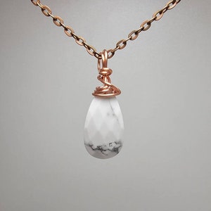 Faceted Howlite Teardrop