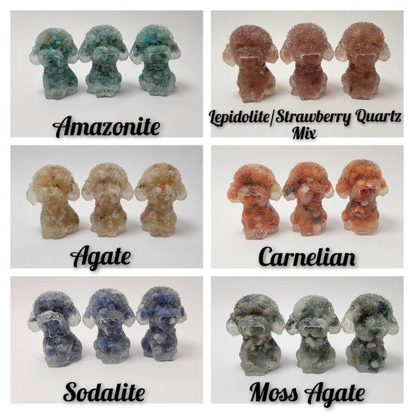 Mini Crystal & Resin Toy Poodle (1-3/4")