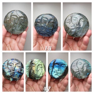 Labradorite Sun & Moon Carving (Roughly 2-9/16&quot; to 3&quot;)