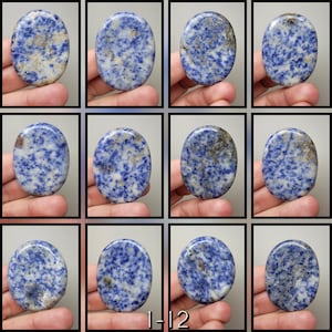 Denim Sodalite Worry Stone (You pick) (1-13/16&quot;)