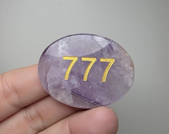 Amethyst Angel Number 777 (Roughly 1-3/4")