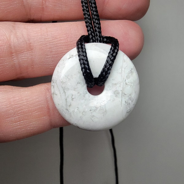 Small Howlite Pi Stone on Adjustable Paracord (1")