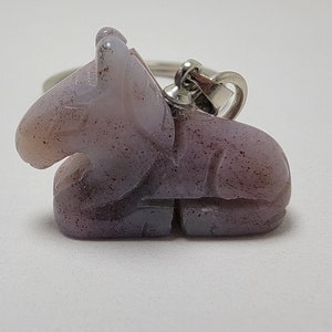 Indian Agate Mini Horse Keychain