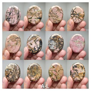 Rough Rhodonite Worry Stone (You pick) (2&quot;)