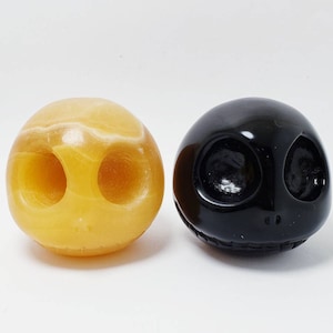 Jack Skellington Carving (Silver Sheen Obsidian or Orange Calcite)