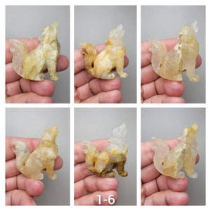 Golden Healer Quartz Sitting Wolf (You pick) (2&quot;)