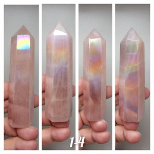 Aura Jelly Rose Quartz Tower (You pick)