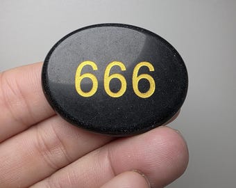 Obsidian Angel Number 666 (Roughly 1-3/4")